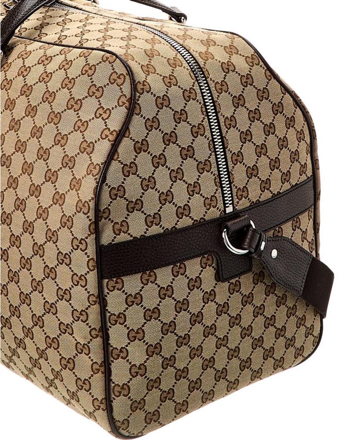 Gucci GG Canvas & Leather Duffel Bag