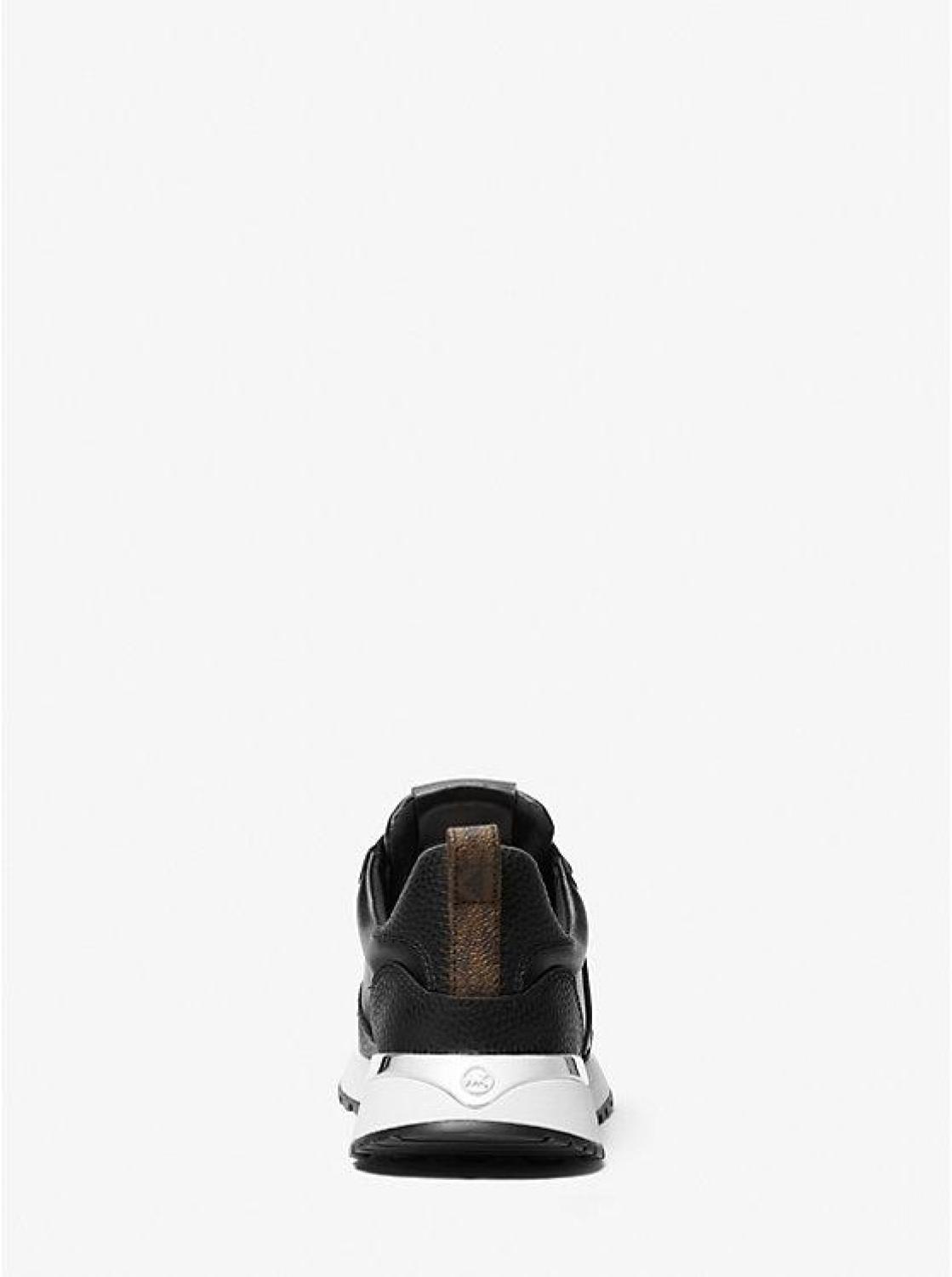 Dev Logo Embossed Faux Leather Trainer