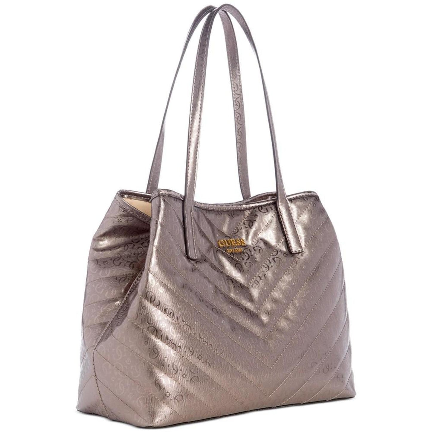 Vikky Medium Quilted Monogram Tote with Pouch