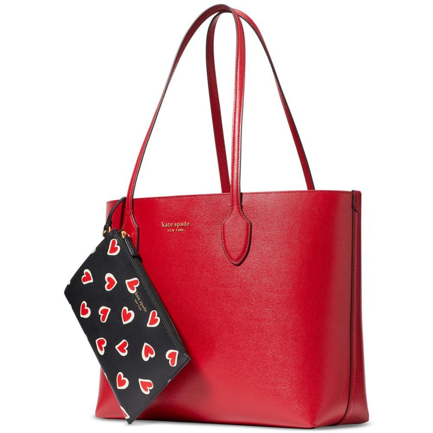 Bleecker Stencil Hearts Pop Printed Leather Tote