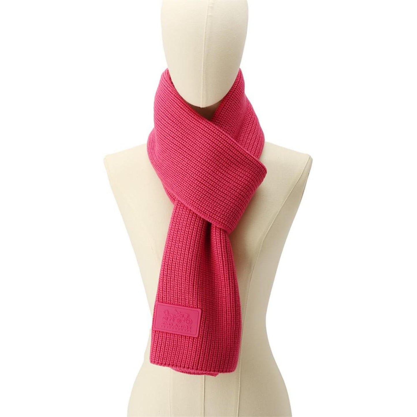 Women's Ribbed-Knit Logo-Patch Scarf