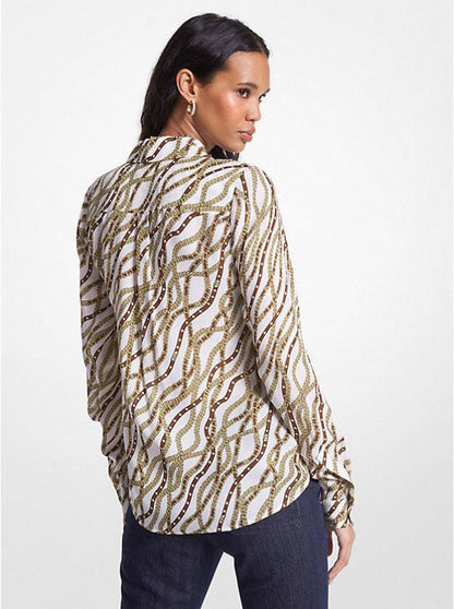 Status Print Georgette Blouse