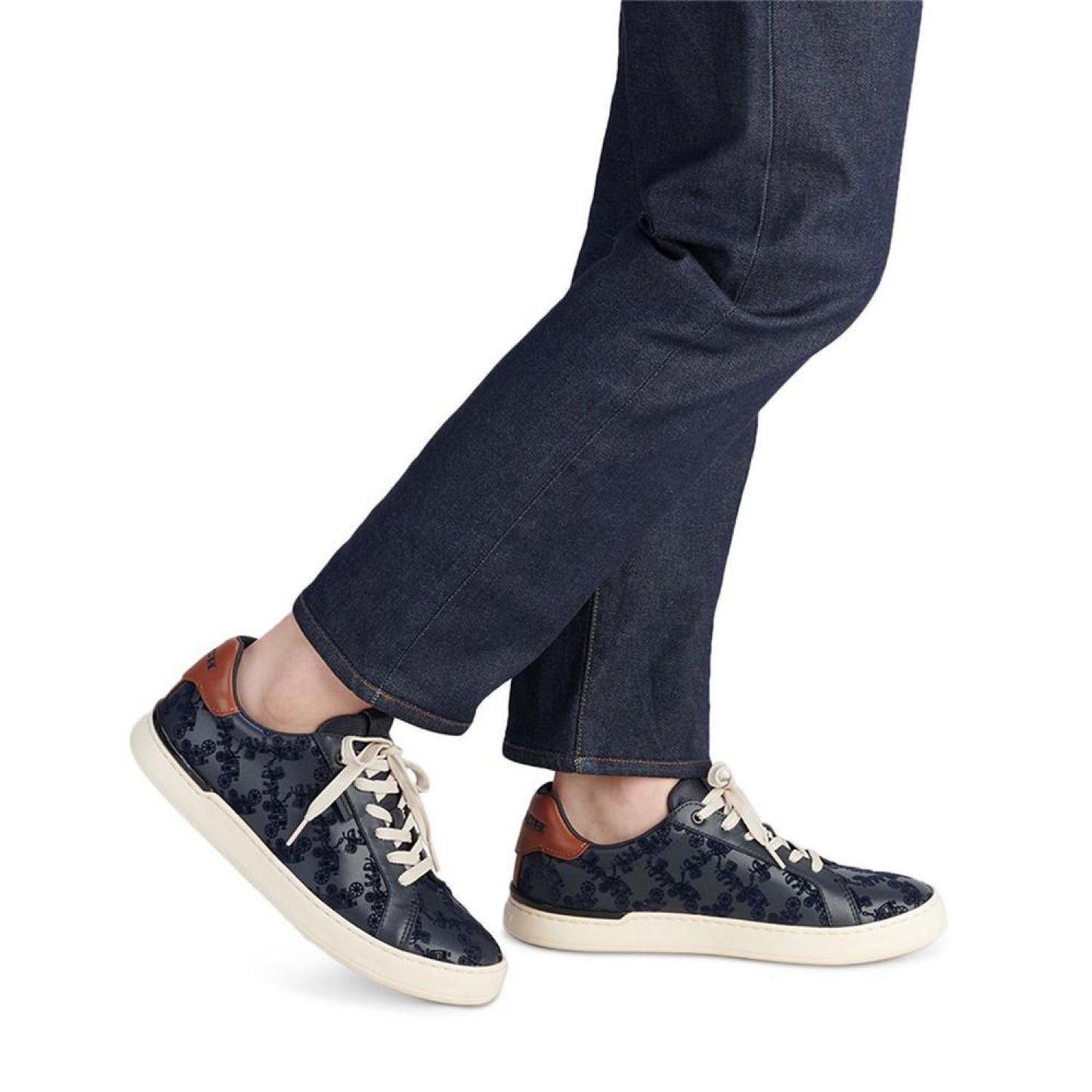 Men's Lowline Flocked Leather Sneaker