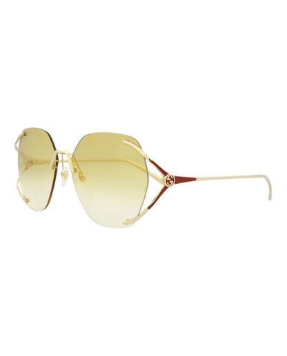 Square-Metal Frame Sunglasses