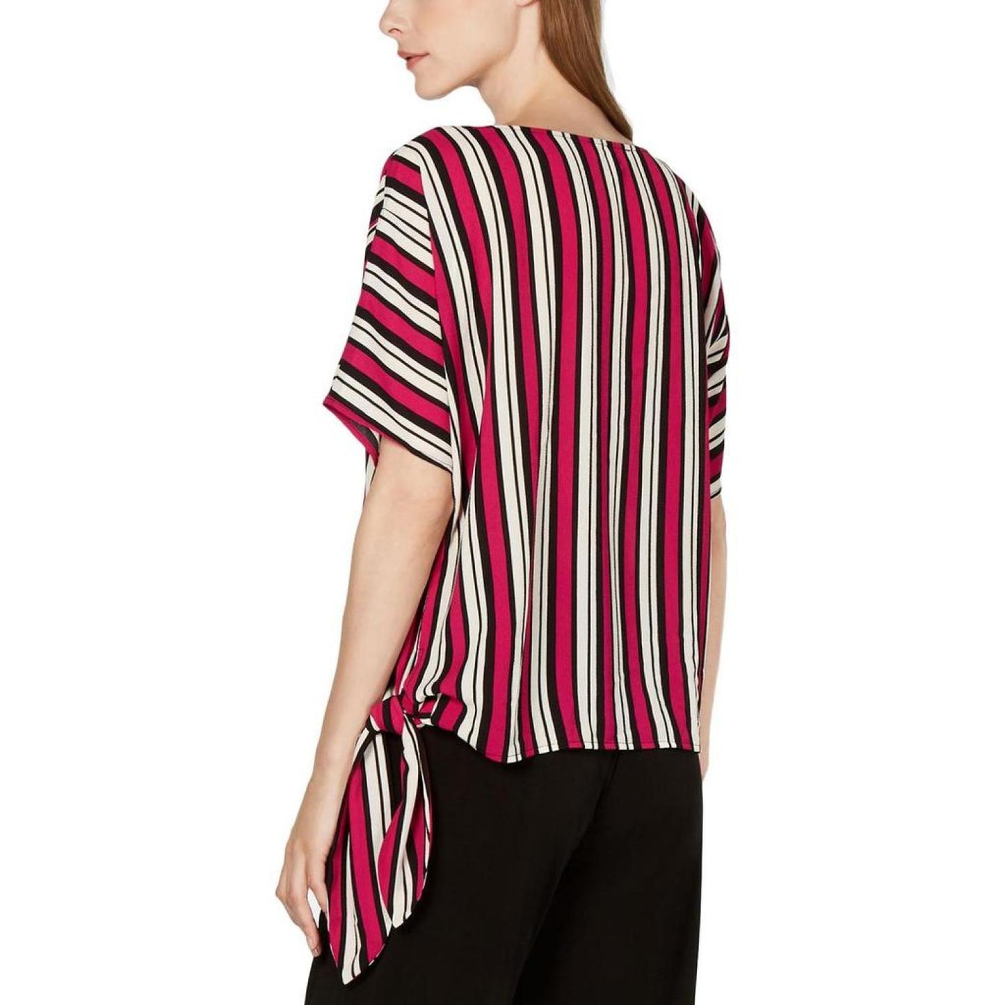 Womens Striped Wide Neck Top