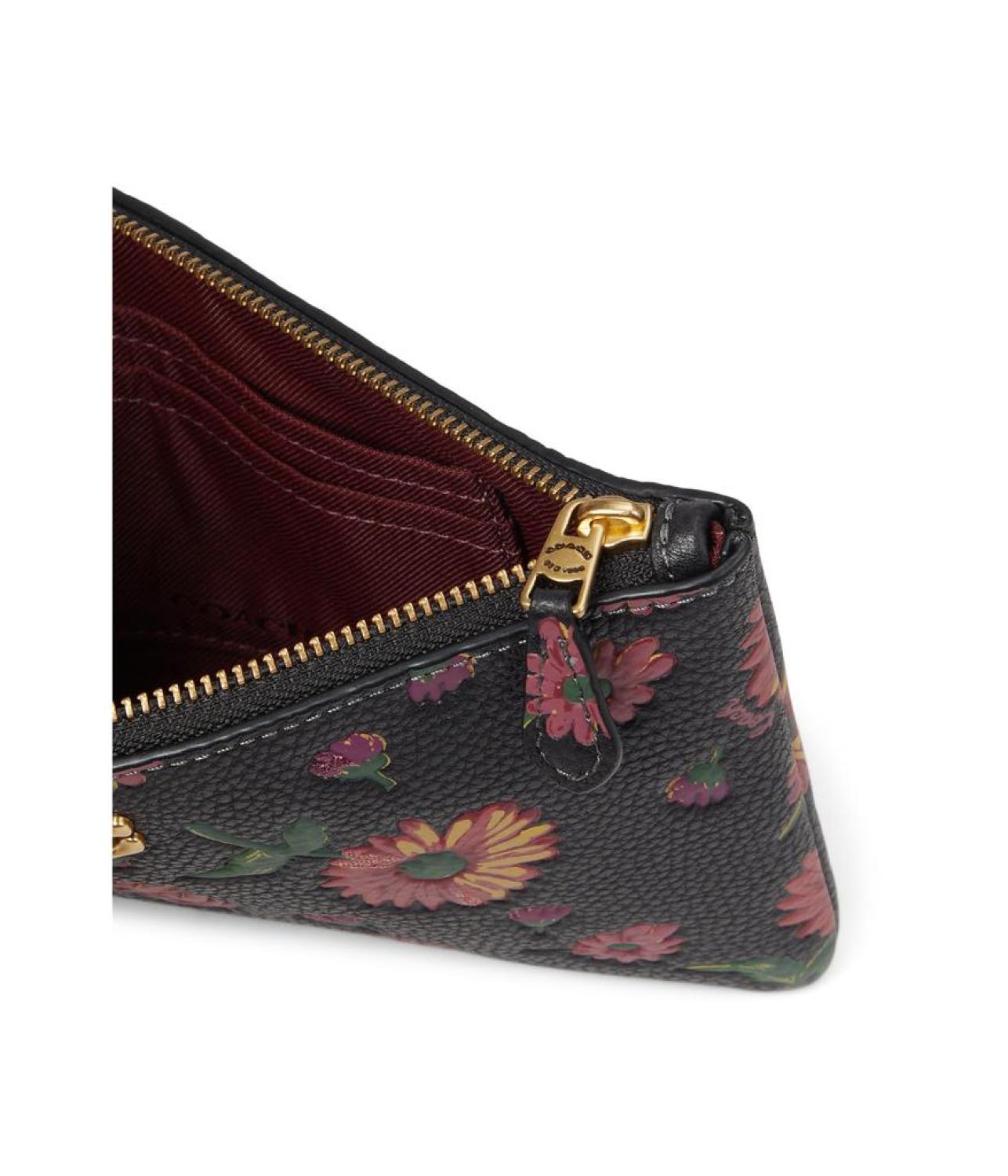 Floral Printed Leather Small Wristlet