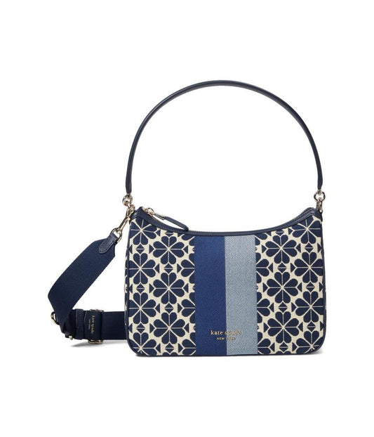 Spade Flower Jacquard Stripe Sam Small Convertible Shoulder Bag