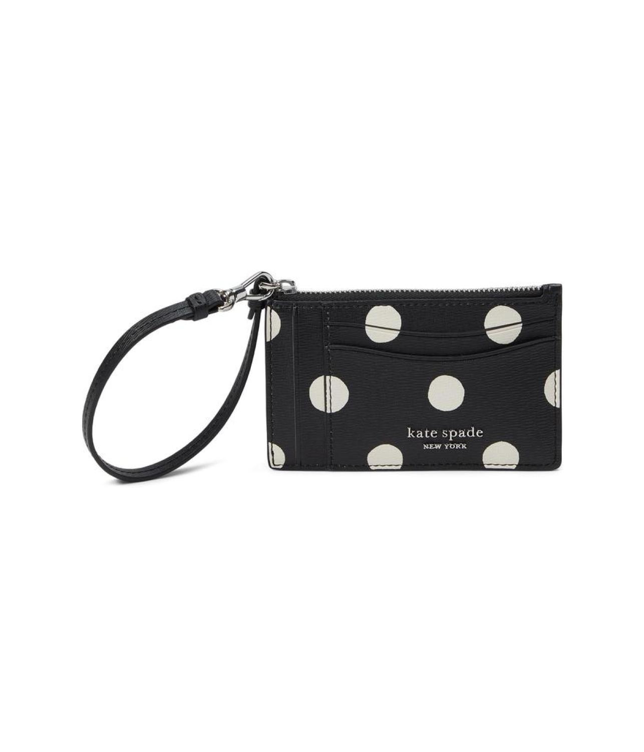 Morgan Sunshine Dot Printed PVC Coin Card Case Wristlet