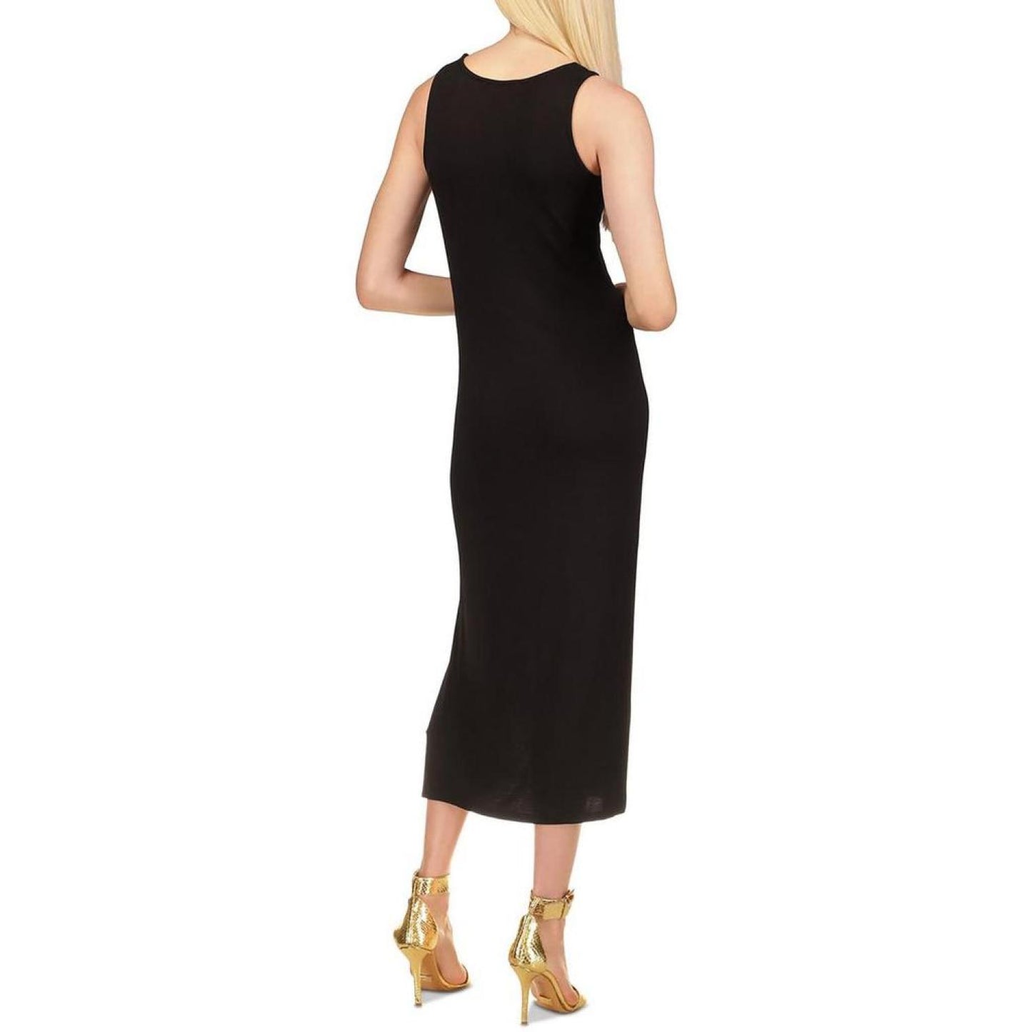 Womens Crinkled Side Slit Maxi Dress