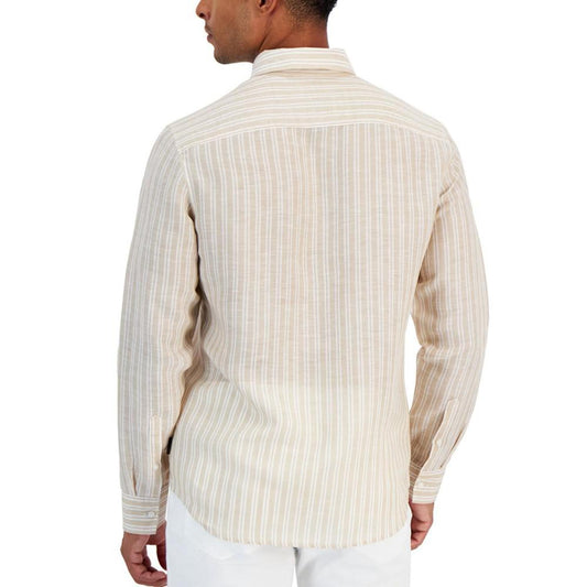 Men's Classic-Fit Halo Stripe Long Sleeve Button-Front Shirt