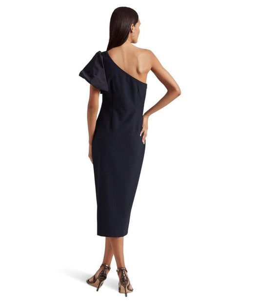 One-Shoulder Crepe Cocktail Dress