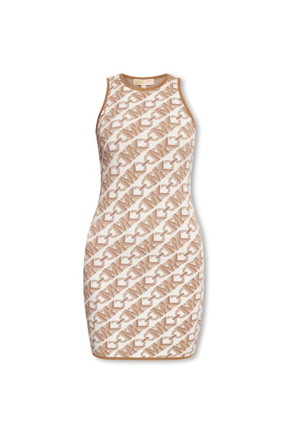 Michael Michael Kors Logo Jacquard Sleeveless Mini Dress