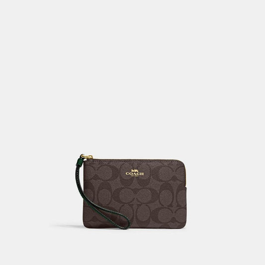 Coach Outlet Corner Zip Wristlet In Signature Canvas