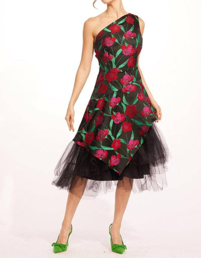 Basque Dress In Roses And Thorns