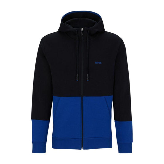 Cotton-blend zip-up hoodie with embroidered logo