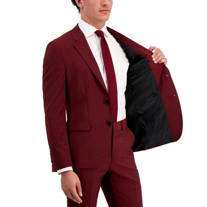 Men's Modern-Fit Dark Red Suit Jacket