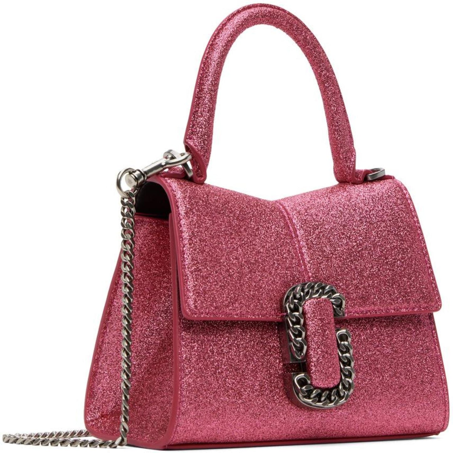 Pink 'The Galactic Glitter St. Marc Mini' Top Handle Bag