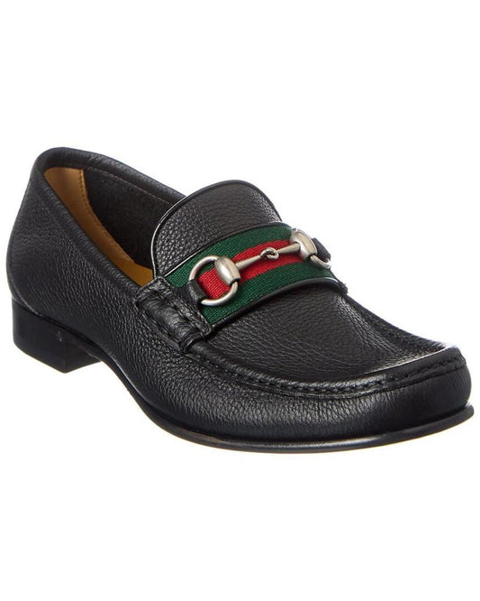 Gucci Horsebit Web Leather Loafer