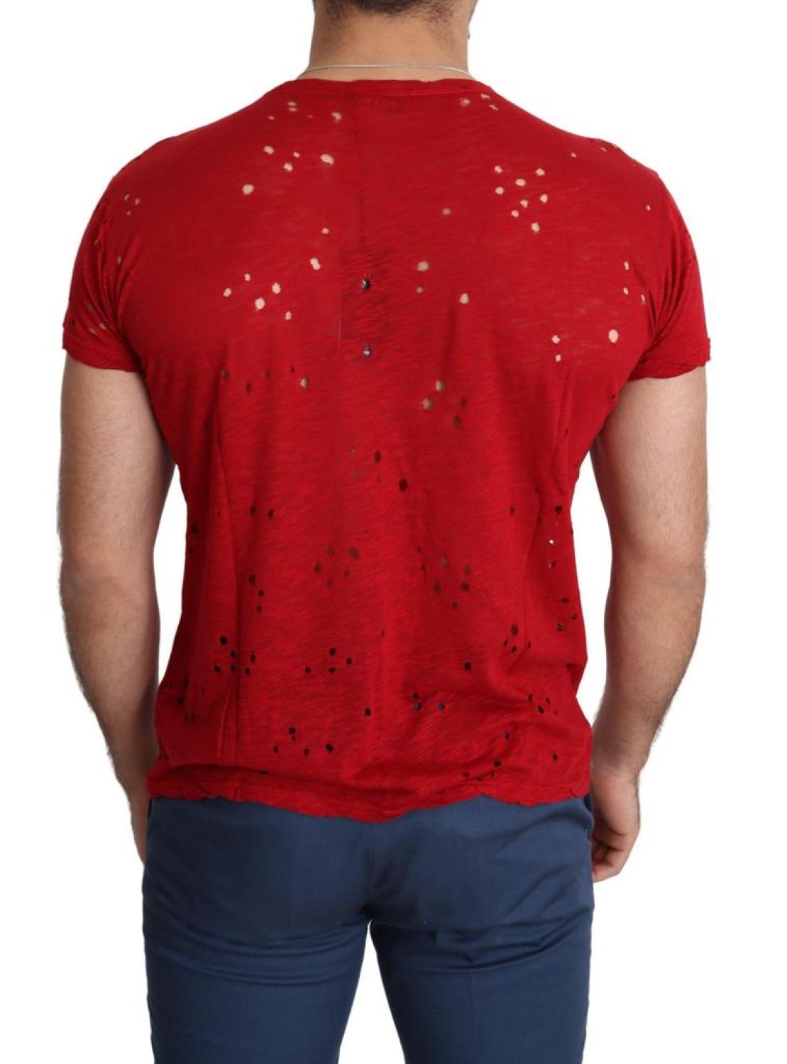 Guess  Cotton Logo Print Men Casual Top Perforated Men's T-shirt