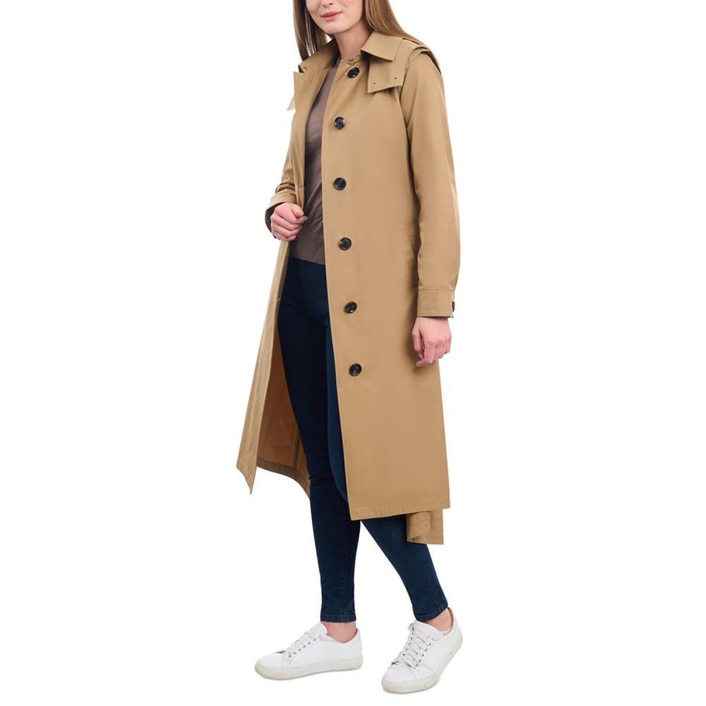 Women's Hooded Belted Raincoat