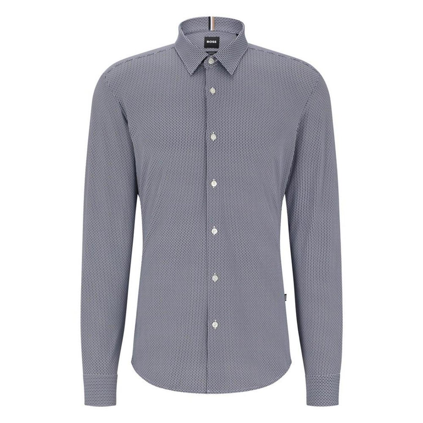 Men's Slim-Fit in Patterned Performance-Stretch Jersey Shirt