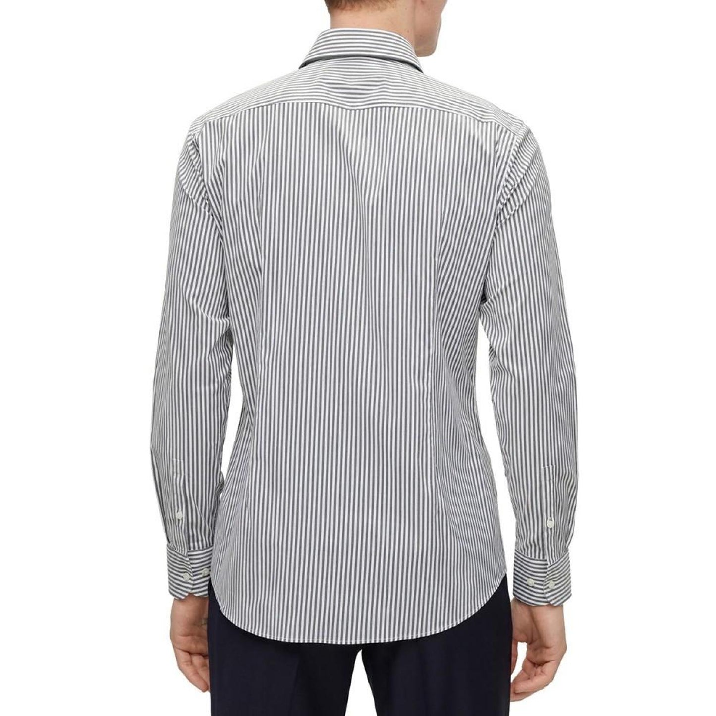 Men's Slim-Fit Shirt in Striped Performance-Stretch Fabric