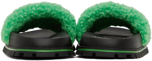 Green Bouclé Sandals