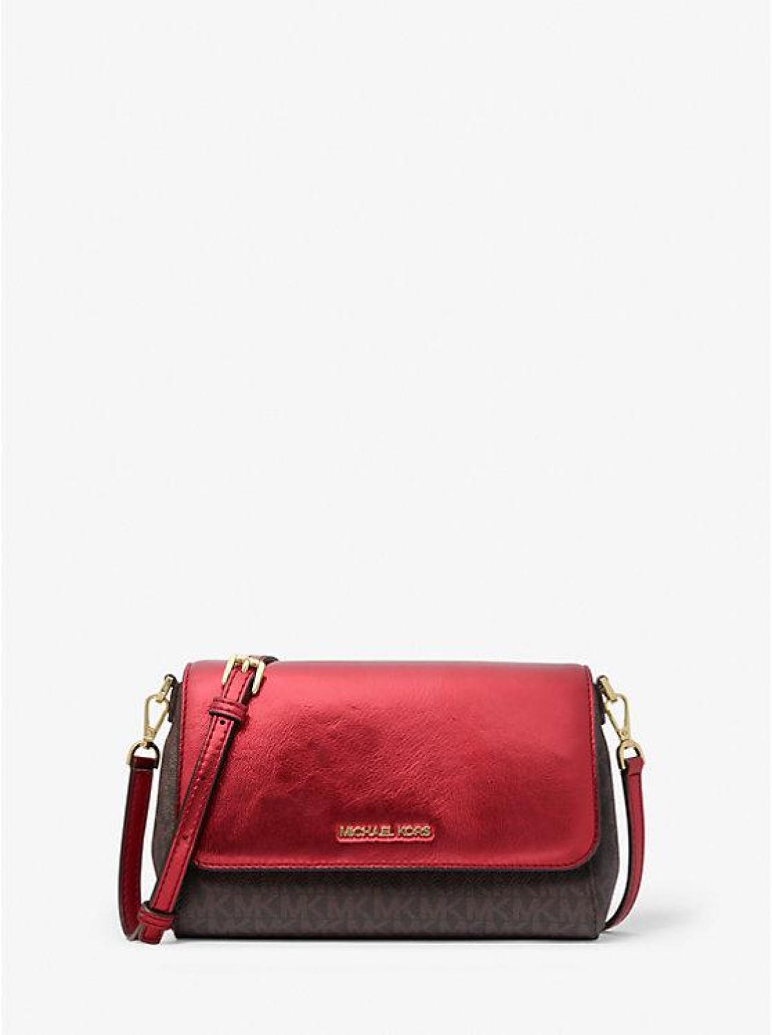 Jet Set Medium Signature Logo and Patent Convertible Crossbody Bag