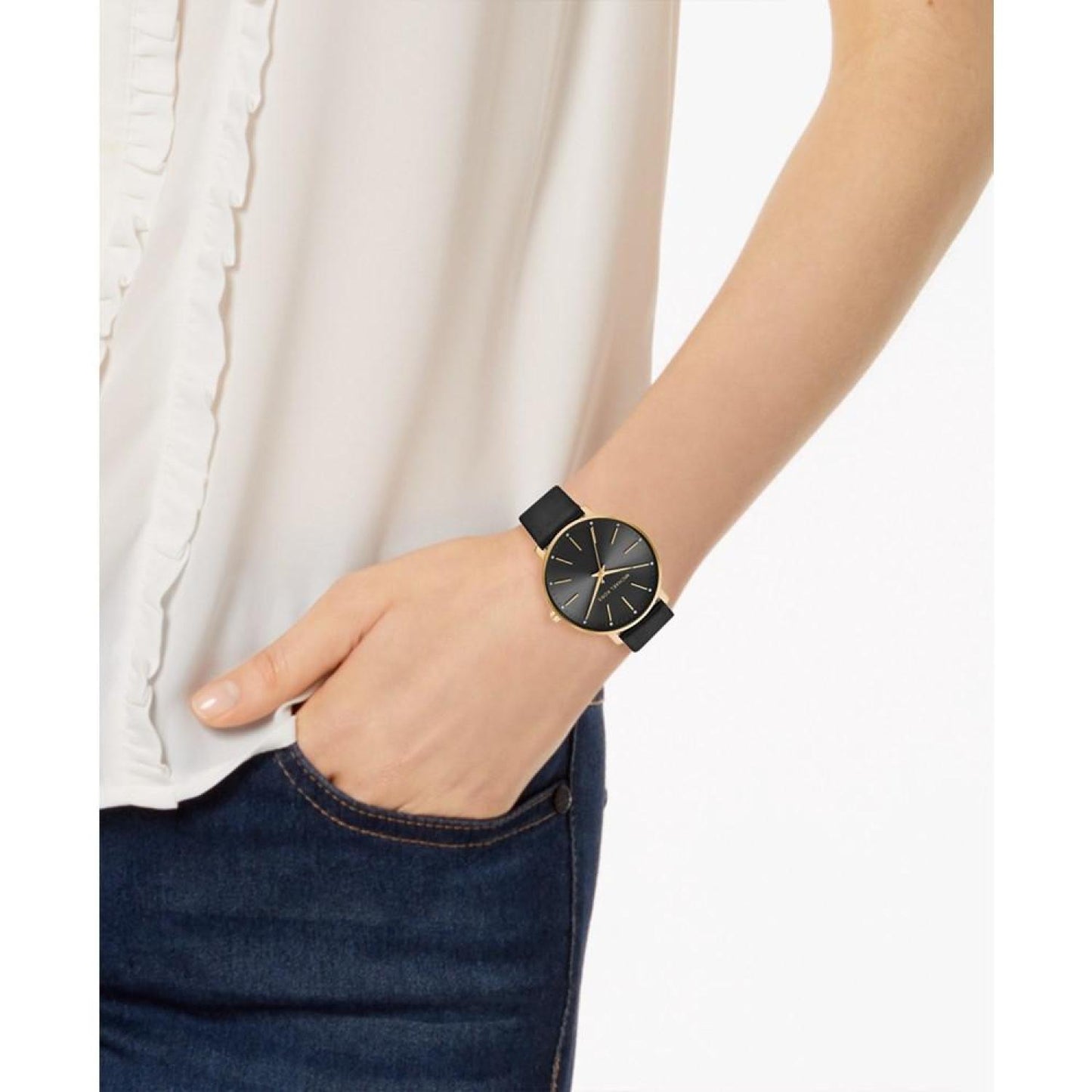 Women's Pyper Black Leather Strap Watch