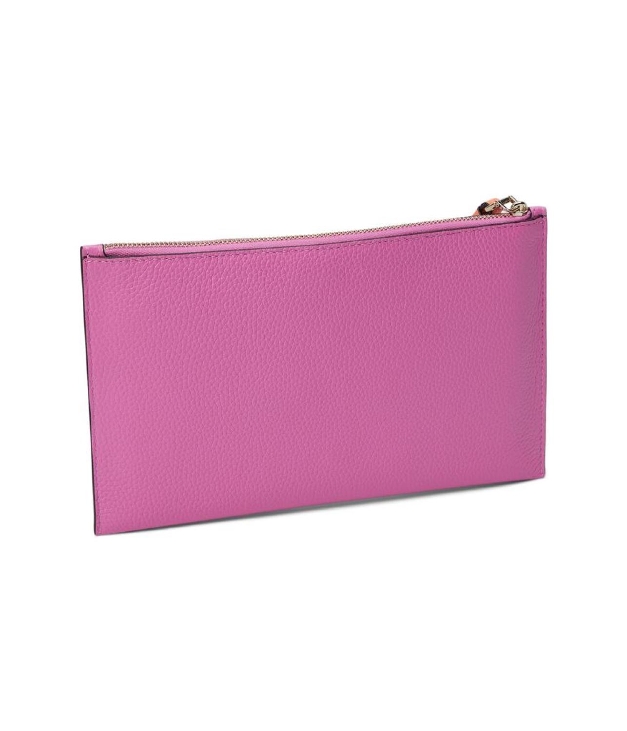 Ava Colorblocked Pebbled Leather Wristlet