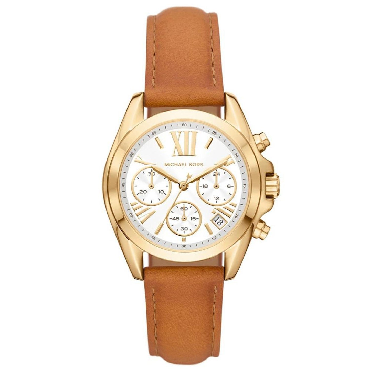 Women's Bradshaw Chronograph Brown Luggage Leather Strap Watch 36mm