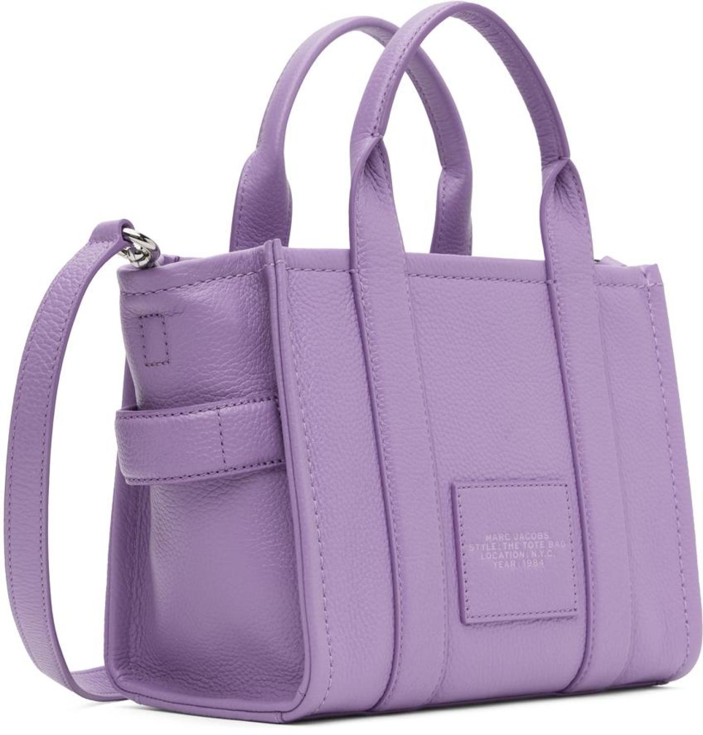 Purple 'The Leather Small Tote Bag' Tote