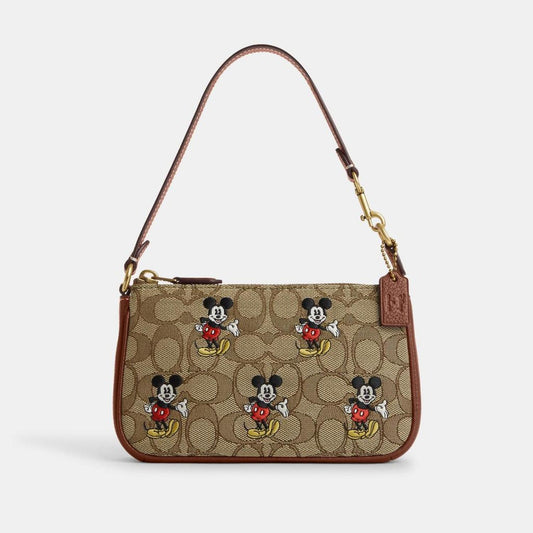 Coach Outlet Disney X Coach Nolita 19 In Signature Jacquard With Mickey Mouse Print