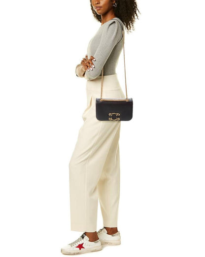 CELINE Triomphe Frame Medium Leather Shoulder Bag