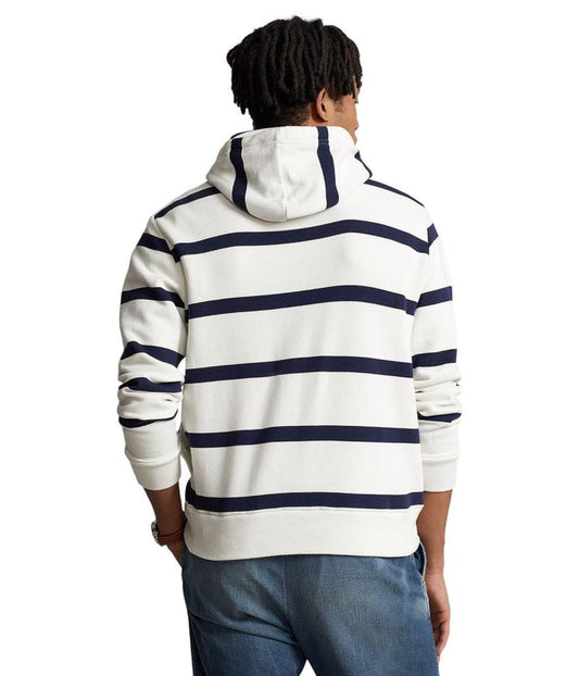 Logo Striped Fleece Hoodie