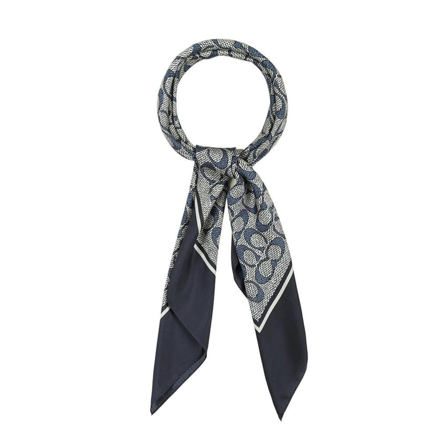 Women's Vintage-Like Signature Print Silk Square Scarf