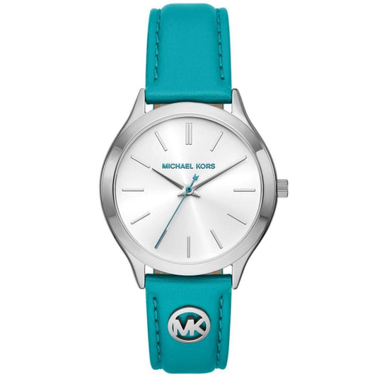 Women's Slim Runway Three-Hand Santorini Blue Leather Watch 38mm