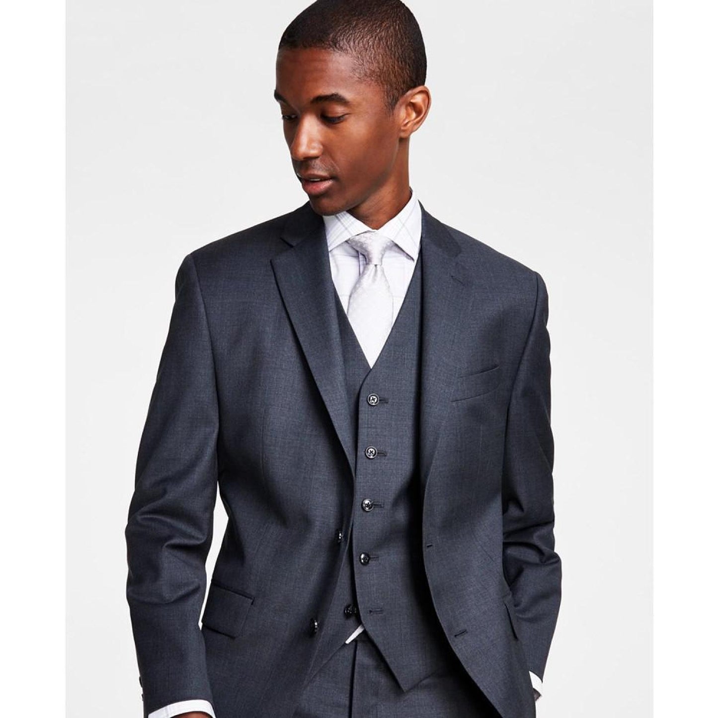 Men's Classic-Fit Wool Stretch Solid Suit Jacket