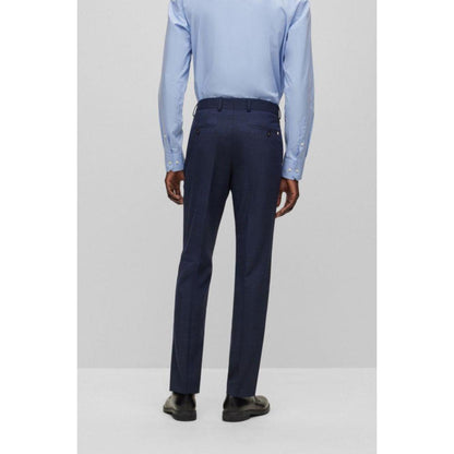 Slim-fit pants in checked crease-resistant fabric