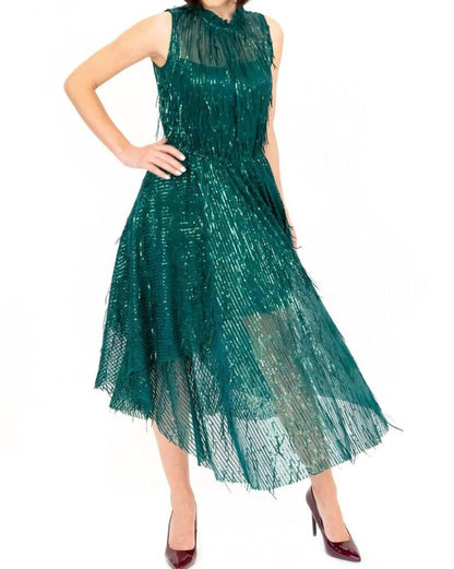 Shentel Dress In Glitter Pine