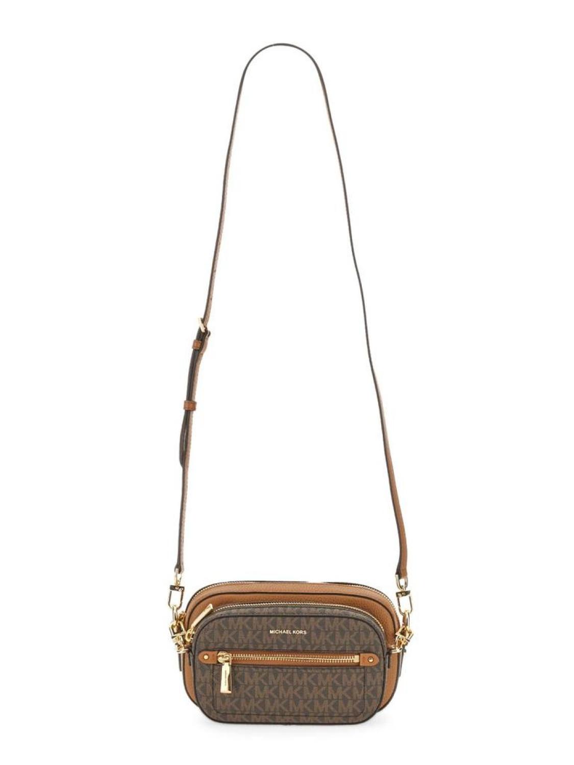 Michael Michael Kors Jet Set Logo Plaque Zip-Up Crossbody Bag