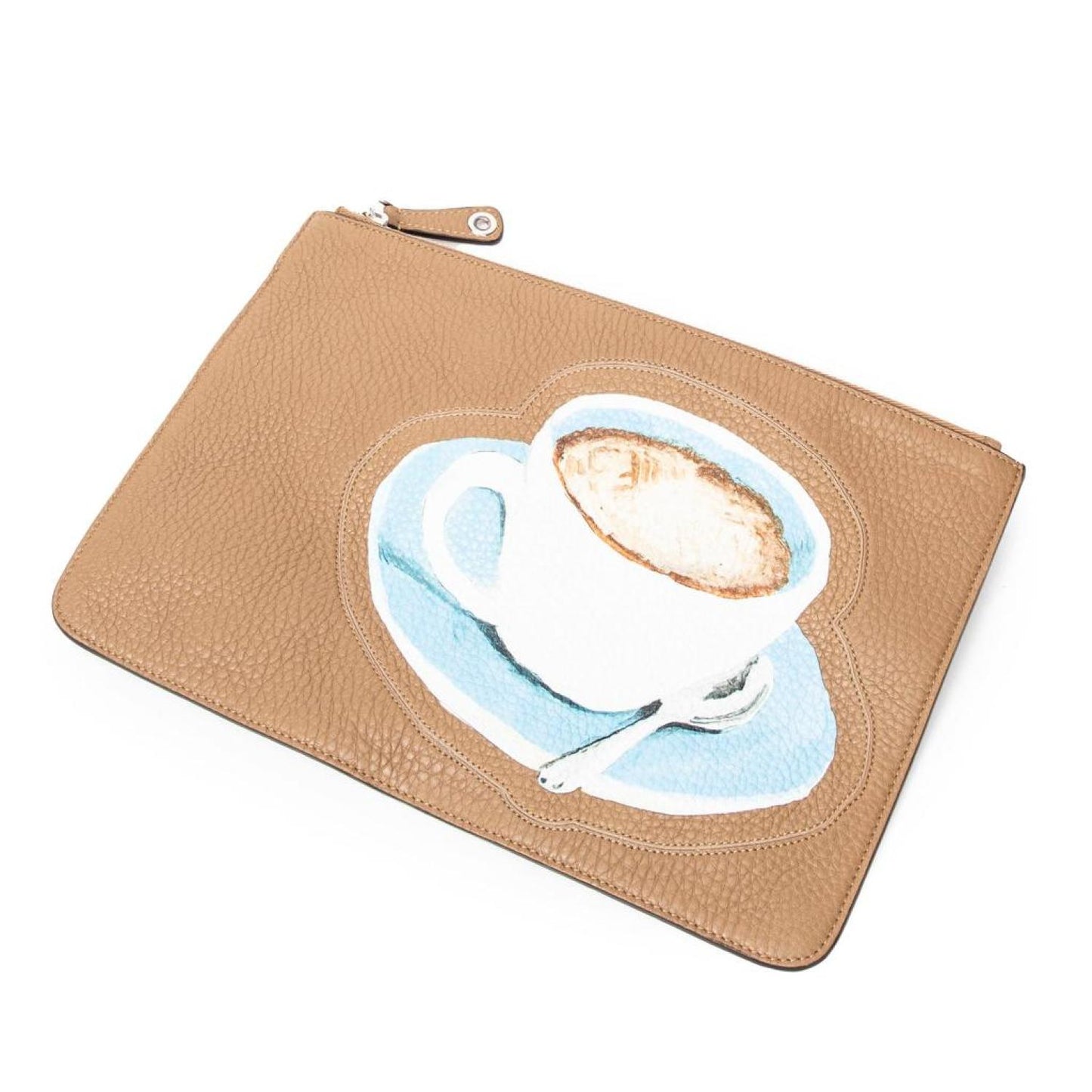 Coffee Zip Clutch