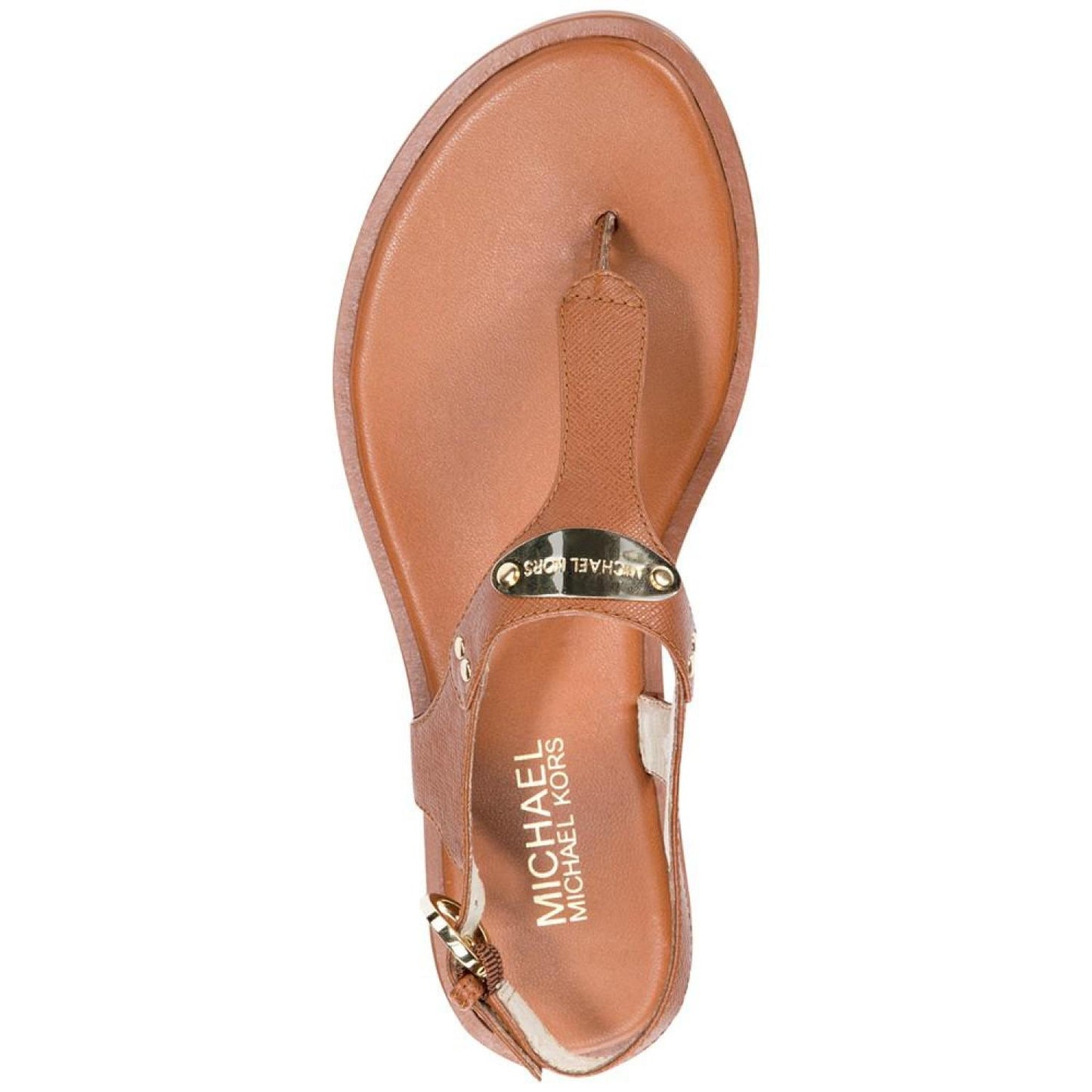 Women's MK Plate Flat Thong Sandals