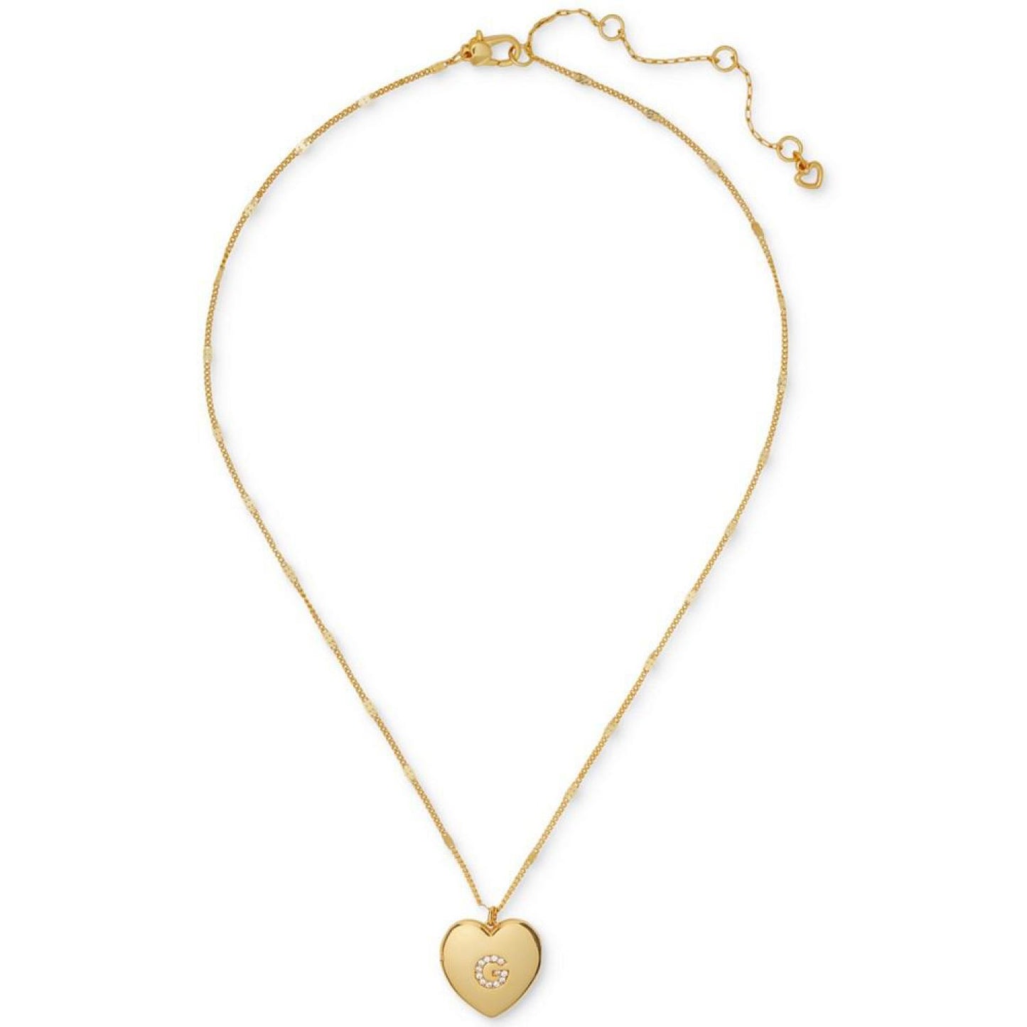 Gold-Tone Crystal A Locket Pendant Necklace, 16" + 3" extender