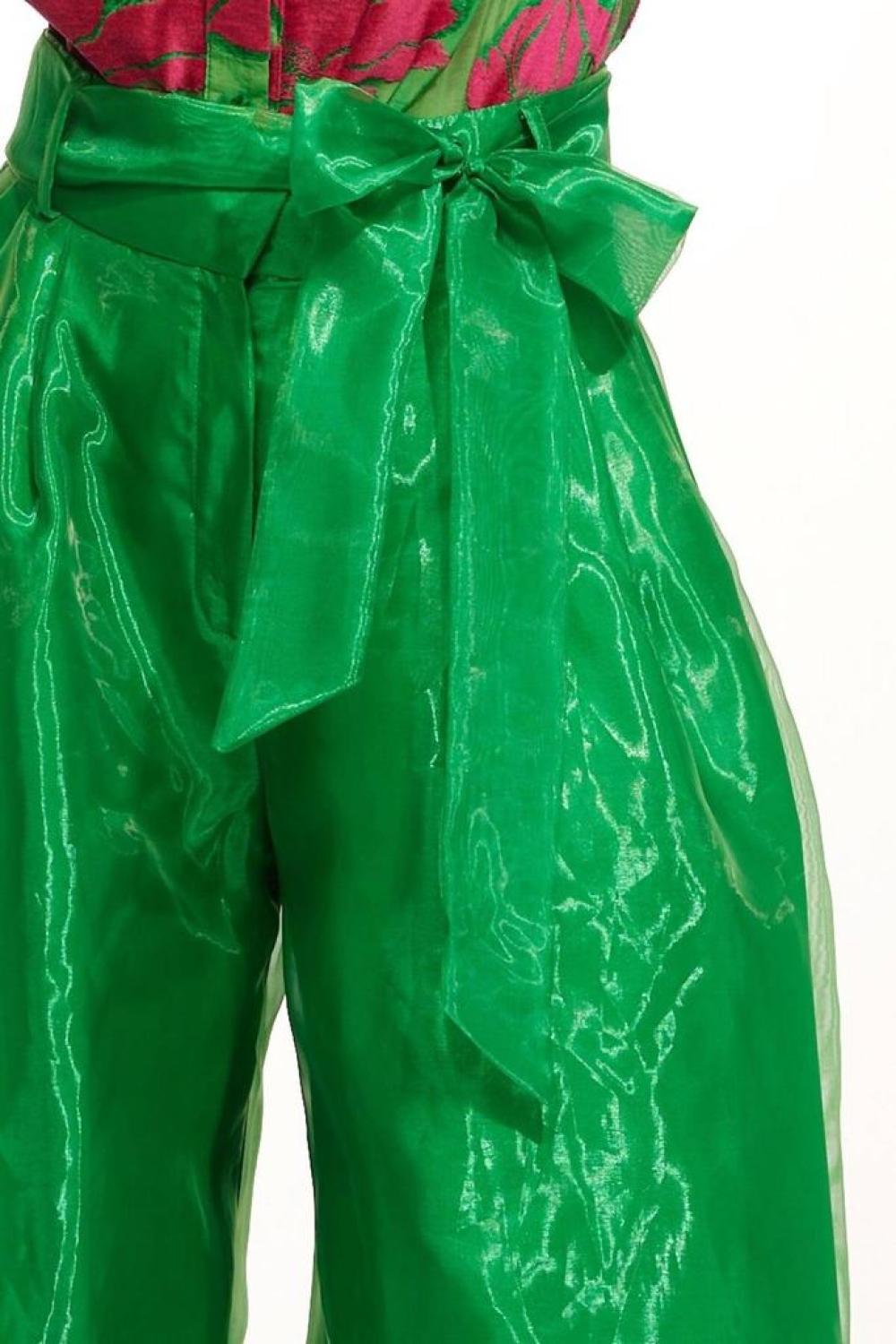 Belted Wide-Leg Pants In Poison Ivy