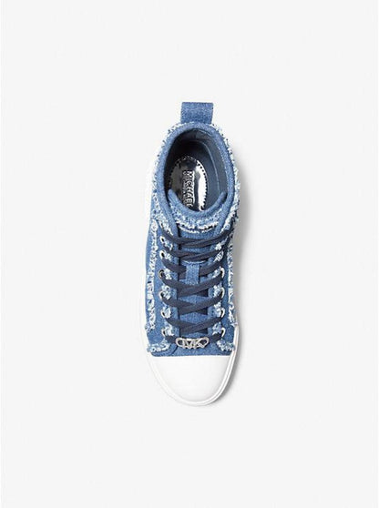 Evy Frayed Denim High-Top Sneaker