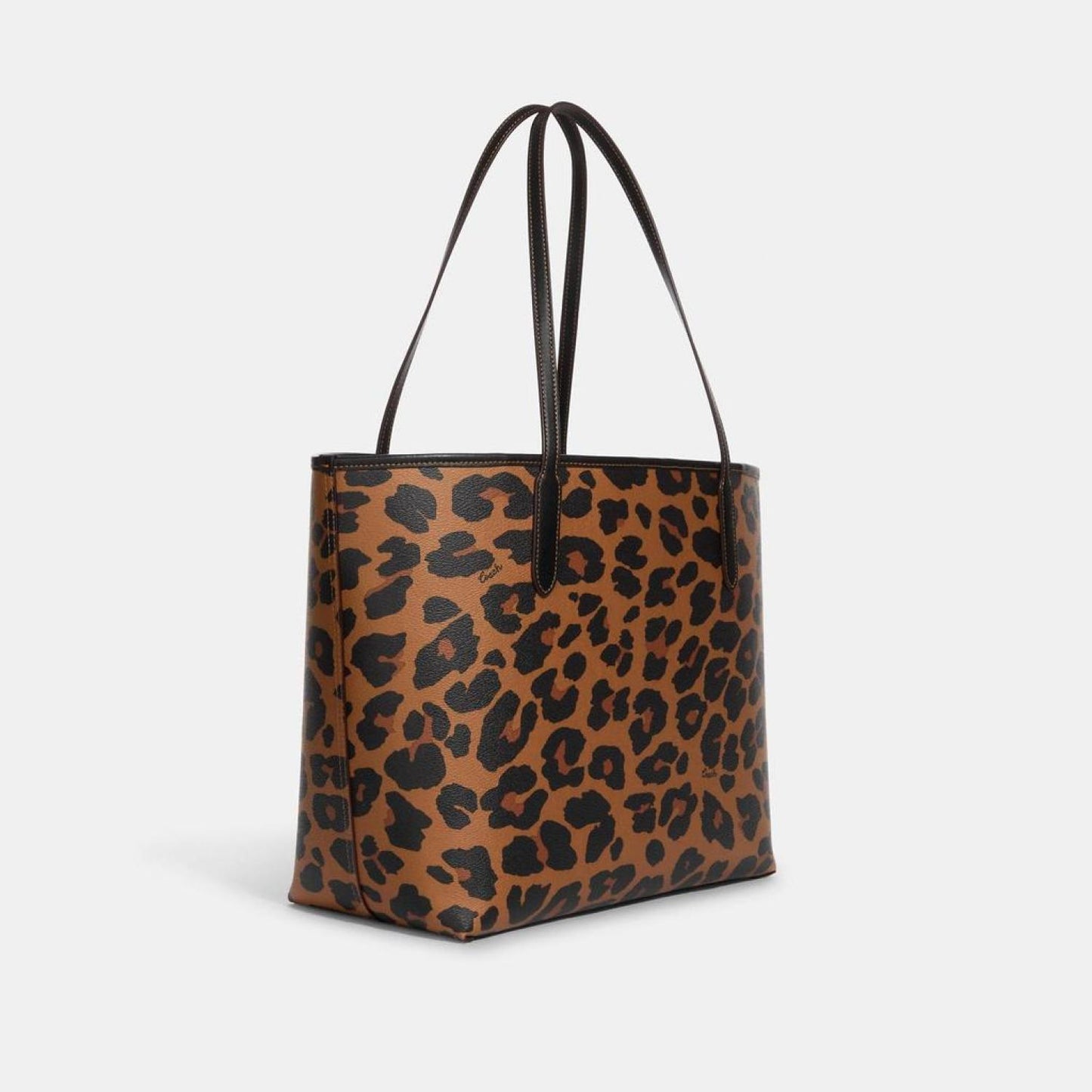 Coach Outlet City Tote With Leopard Print And Signature Canvas Interior