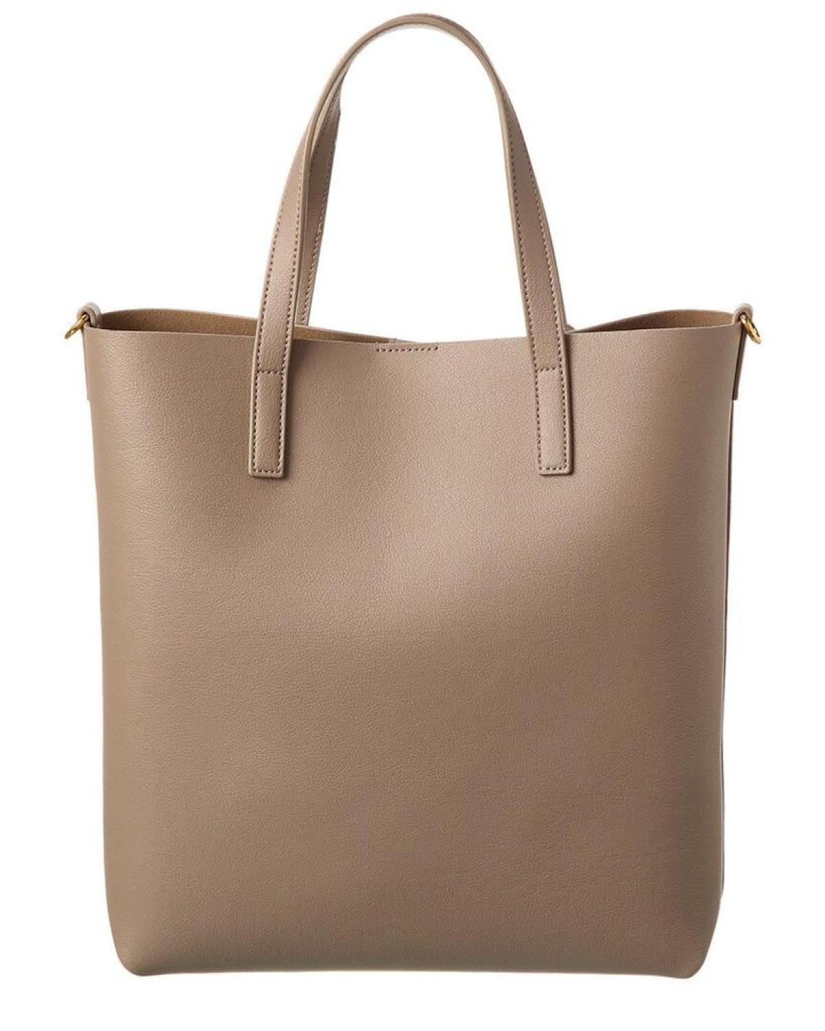 Saint Laurent Toy N/S Leather Shopper Tote, Grey