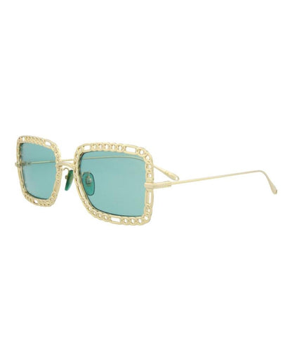 Square-Metal Frame Sunglasses