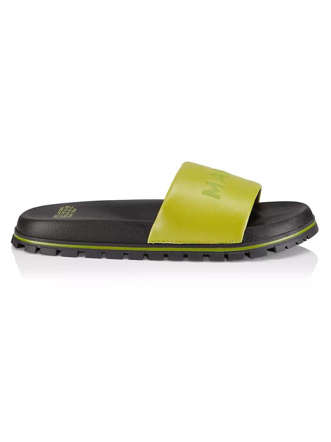 Logo-Embossed Leather Slides